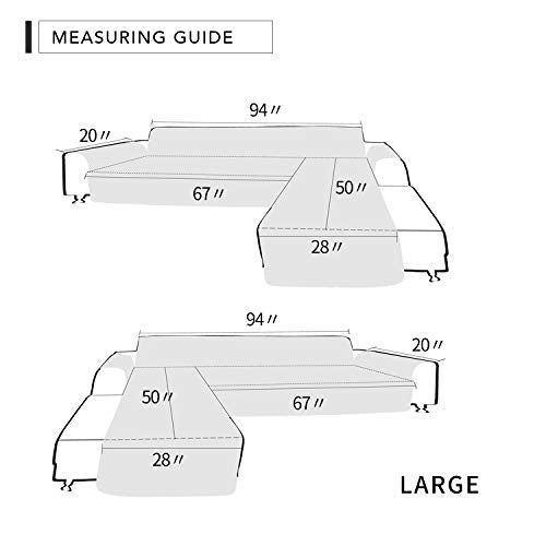 Reversible L Shape Sectional Couch Cover (Large / Beige/Beige)