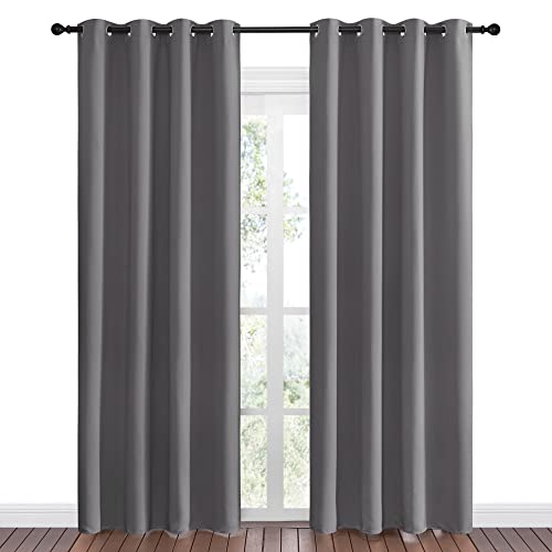 Gray Blackout Curtains for Bedroom 55" Wide x 86" Long 2 Panels (Grey / 55"W x 86"L (Pack of 2))