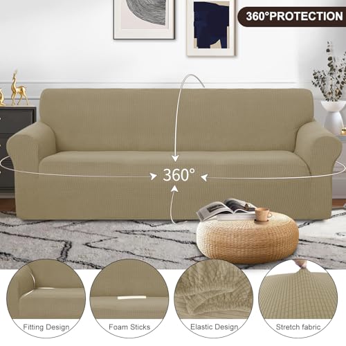 Oversized Stretch Couch Cover Slipcover (Sand / Xl Sofa)