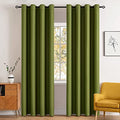Moss Green Blackout Bedroom Curtains Drapes 72 Inch Long 52"x72" (Moss Green / 52"W x 72"L (Pack of 2))