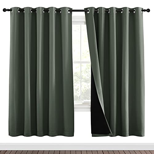 100% Blackout Window Curtain Panels (Dark Mallard / 70"W x 72"L (Pack of 2))