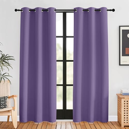 Blackout Curtains for Bedroom (Lilac Purple / 42"W x 80"L (Pack of 2))
