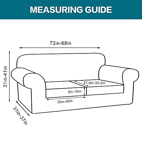 3 Piece Sofa Covers For 2 Cushion Couch Sofa Slipcover Soft Couch Cover For Dogs (Sofa (2 Cushion) / Black)