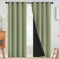 Sage 100% Blackout Curtains Room Darkening Living Room 84 Inch (Sage / 52"W x 84"L (Pack of 2))