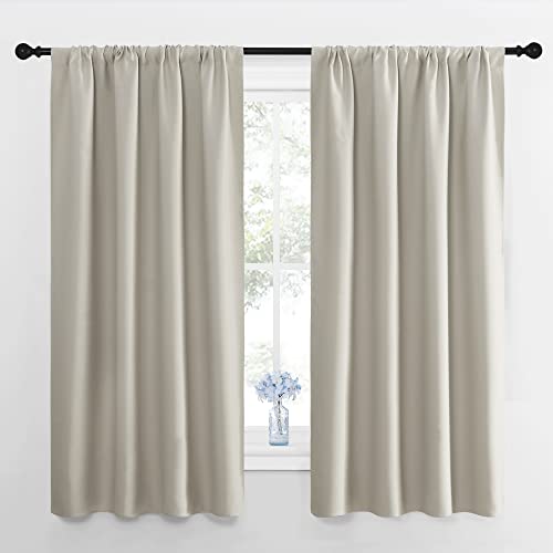 Natural Blackout Curtains for Living Room 42" w x 63" L 2 Panels (Natural / 42"W x 63"L (Pack of 2))