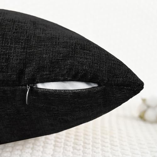 Decorative Couch Throw Pillow Covers 26 X 16 Inches Black (26" x 16" (Pack of 2) / Black)