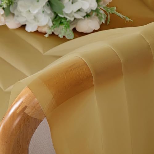 Gold Sheer Curtains 78 Inches Long 2 Panels (Gold / 42"W x 78"L (Pack of 2))