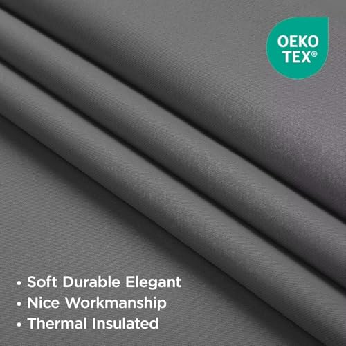Blackout Curtains 108 Inch Length 2 Panels Set (Light Grey / 52"W x 108"L (Pack of 2))