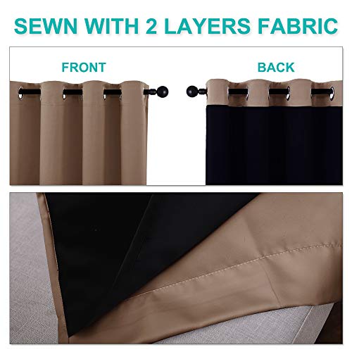 Cappucciono Kitchen Full Blackout Short Curtain Panels (Cappuccino / 37"W x 63"L (Pack of 2))