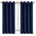 Navy Blue Blackout Curtains for Bedroom 63 Inch Long (Navy / 52"W x 63"L (Pack of 2))
