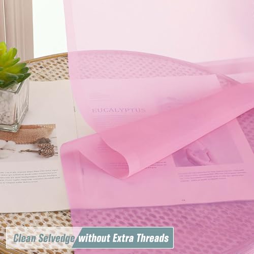 Light Pink Small Sheer Curtains 2 Panels Set (42"W x 36"L (Pack of 2) / Light Pink)