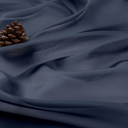 Sheer Curtains 84 Inches Long 2 Panels Set (Navy Blue / 59"W x 84"L (Pack of 2))