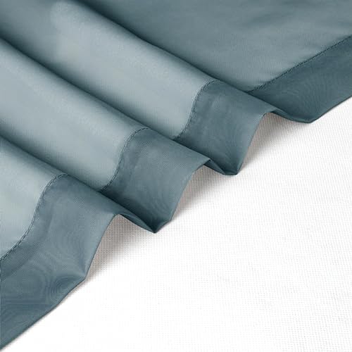 Stone Blue Sheer Curtains 30 inch Length 2 Panels (Stone Blue / 42"W x 30"L (Pack of 2))