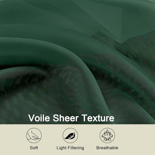 Hunter Green Sheer Curtains 84 Inches Long 2 Panels (Hunter Green / 42"W x 84"L (Pack of 2))