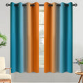 Orange Blue Ombre Curtains 52x63 Inche Long 2 (52"W x 63"L (Pack of 2) / Orange and Blue)