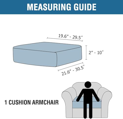 Velvet Stretch Couch Cushion Cover Plush Cushion Slipcover for Chair Cushion Furniture Protector Seat Cushion Sofa Cover (Rust / 1 Cushion Armchair)