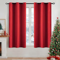 Red Blackout Bedroom Curtains 63 Inch Long Light Blocking (Red / 42"W x 63"L (Pack of 2))