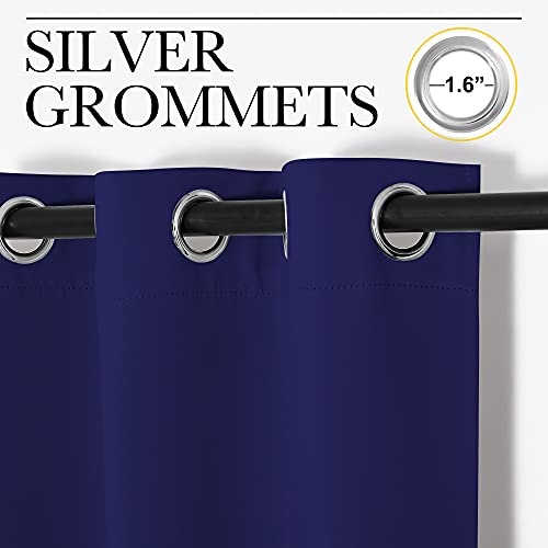 Navy Blue Blackout Curtains 86 inches Length for Living Room (Navy Blue / 55"W x 86"L (Pack of 2))