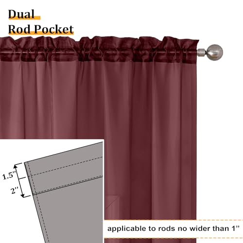 Burgundy Sheer Curtains for Bedroom (40"W x 54"L (Pack of 2) / Burgundy)