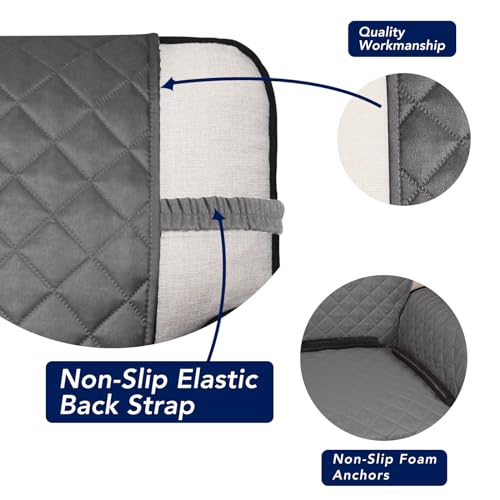 Reversible Quilted Sofa Cover Dog Couch Covers for Sofa (Small-XL / Gray/Gray)