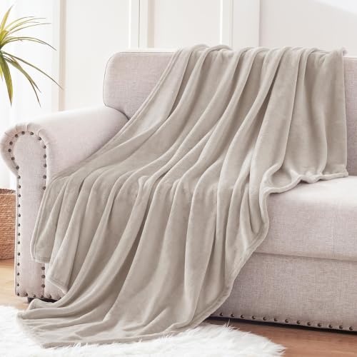 Soft Large Fleece Throw Blanket for Couch (Camel / Throw XL (50" x 70"))