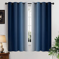 Ombre Curtains Blue and Greyish White for Living Room (52"W x 63"L (Pack of 2) / Blue)