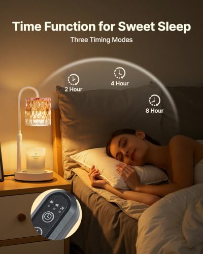 Dimmable Candle Warmer Lamp with Timer (Apricot- Glass)