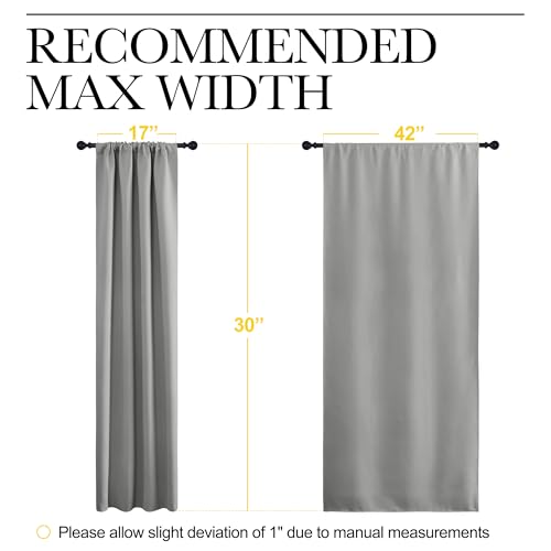 2 Panels Blackout Curtains (Silver Grey / 42"W x 30"L (Pack of 2))