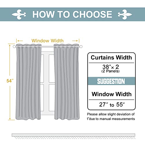Blackout Curtains for Bedroom and Living Room 54 Inches Long (38"W x 54"L (Pack of 2) / Royal Blue)