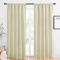 Room Darkening Curtains for Bedroom (Beige / 52"W x 84"L (Pack of 2))