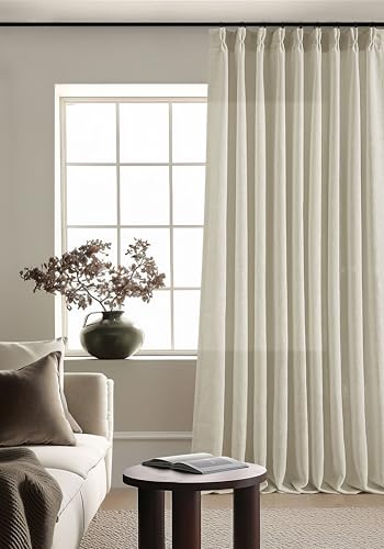 60 Inch Width 120 Inches Long Linen Pinch Pleat Curtains 1 Panel (Linen / 60"W x 120"L (Pack of 1))