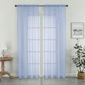 Sheer Curtains 84 inches Long 2 Panels Set for Living Room (Demin / 42"W x 84"L (Pack of 2))