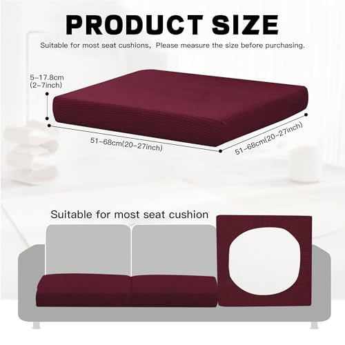 8Pcs Outdoor Cushion Covers (Claret Red / 8PCS)