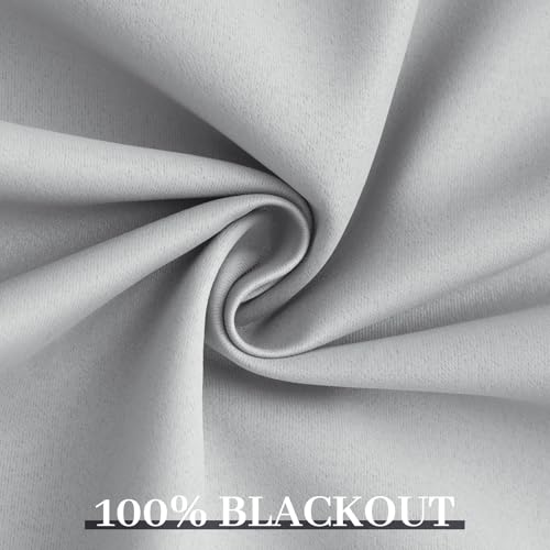 100% Blackout Curtains W100xL84 inch Light Grey Sliding Door Drapes (Light Grey / 100"W x 84"L (Pack of 1))