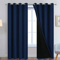Navy Blue 100% Blackout Curtains 90 Inches Long 52" Wide (52"W x 90"L (Pack of 2) / Navy Blue)