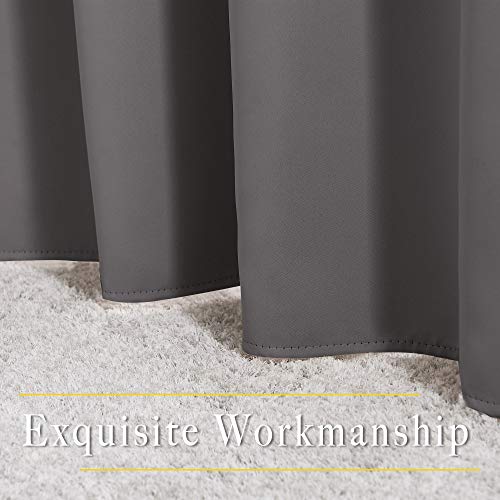 Blackout Window Curtains 63 inch Length 2 Panels (Grey / 37"W x 63"L (Pack of 2))