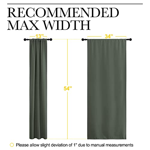 Bedroom Curtains Blackout Draperies (Dark Mallard / 34"W x 54"L (Pack of 2))