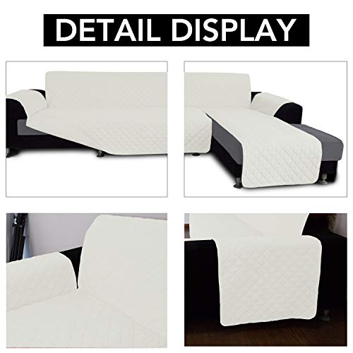 Reversible L Shape Sectional Couch Cover (X-Large / Ivory/Ivory)