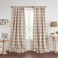 Grainger Buffalo Check Blackout Window Curtain (Linen / 52"W x 95"L (Pack of 1))