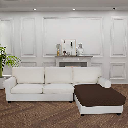 Sectional Couch Covers for Dogs L Shape Sofa Cover Reversible Sofa Slipcover Chaise Lounge Cover Furniture Protector Cover for Pets Dog Cat (42" x 52" / Coffee/Coffee)