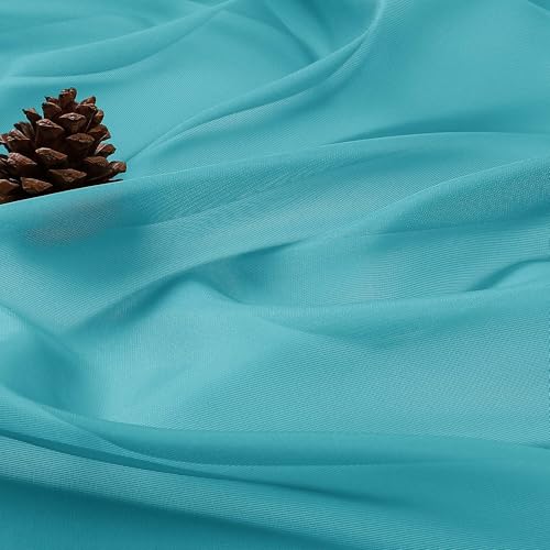 Turquoise Sheer Curtains 120 Inches Long 2 Panels Set (Turquoise / 59"W x 120"L (Pack of 2))