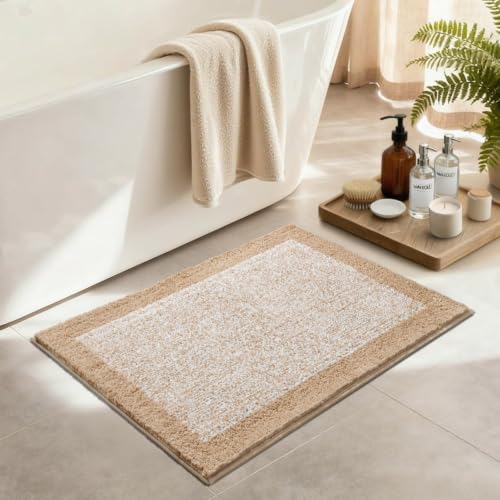 Bathroom Rugs 30x20 Non Slip Washable (Beige / 1'8" x 2'6" (Rectangular))