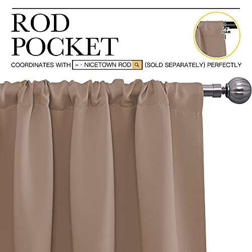 Kitchen Window Blackout Curtains (Cappuccino / 34"W x 63"L (Pack of 2))