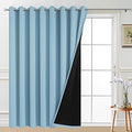 Sky Blue Blackout Patio Door Curtain Panels W100 x L96 (100"W x 96"L (Pack of 1) / Sky Blue)