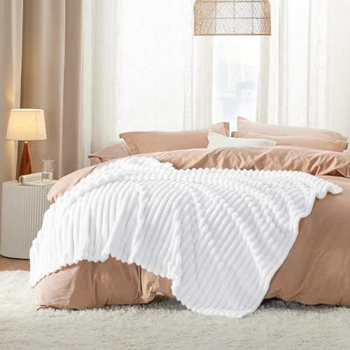 Soft Throw Blanket for Couch Decor Gifts Bright White 50"x70" (Bright White / Throw XL)