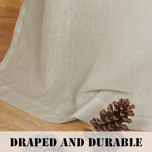 Living Room Linen Curtains (52"W x 72"L (Pack of 2) / Castle Wall)