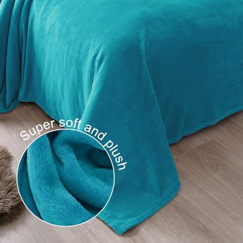 Soft Fleece Throw Blanket for Couch (Teal / Throw (50" x 60"))