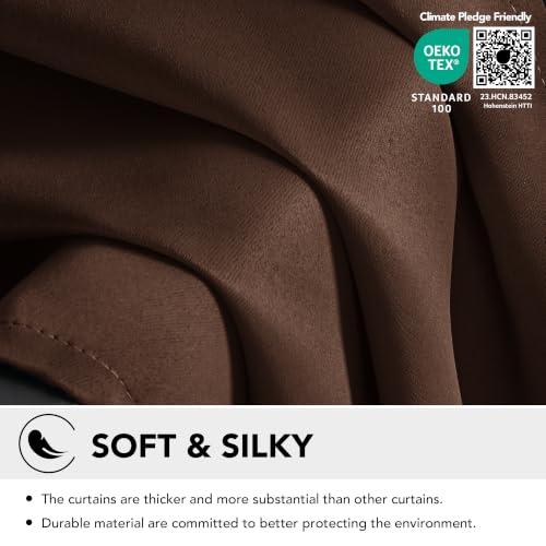 Blackout Curtains for Bedroom (Chocolate / 52"W x 84"L (Pack of 2))