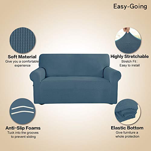 Stretch 4 Seater Oversized Sofa Couch Cover Bluestone (XX-Large Sofa / Bluestone)