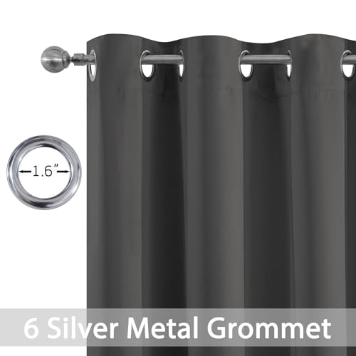Room Darkening Curtains 42x72 inch Length Charcoal Grey (Charcoal Grey / 42"W x 72"L (Pack of 2))